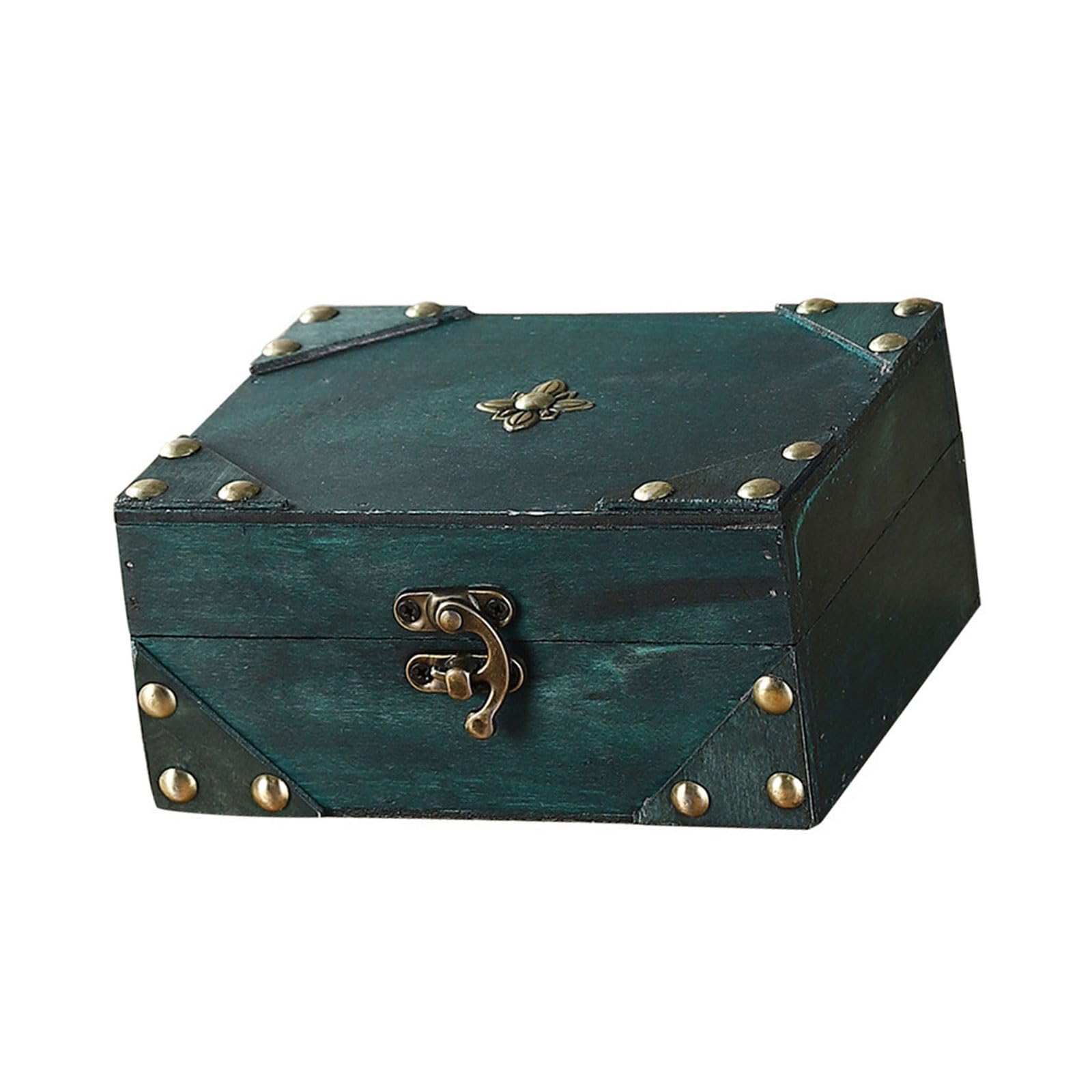 Shurhome Sturdy Wood Travel Trunk European DesignS Storage Case Home Decoration for Clothes and Accessories Storage Handheld Organizers Case