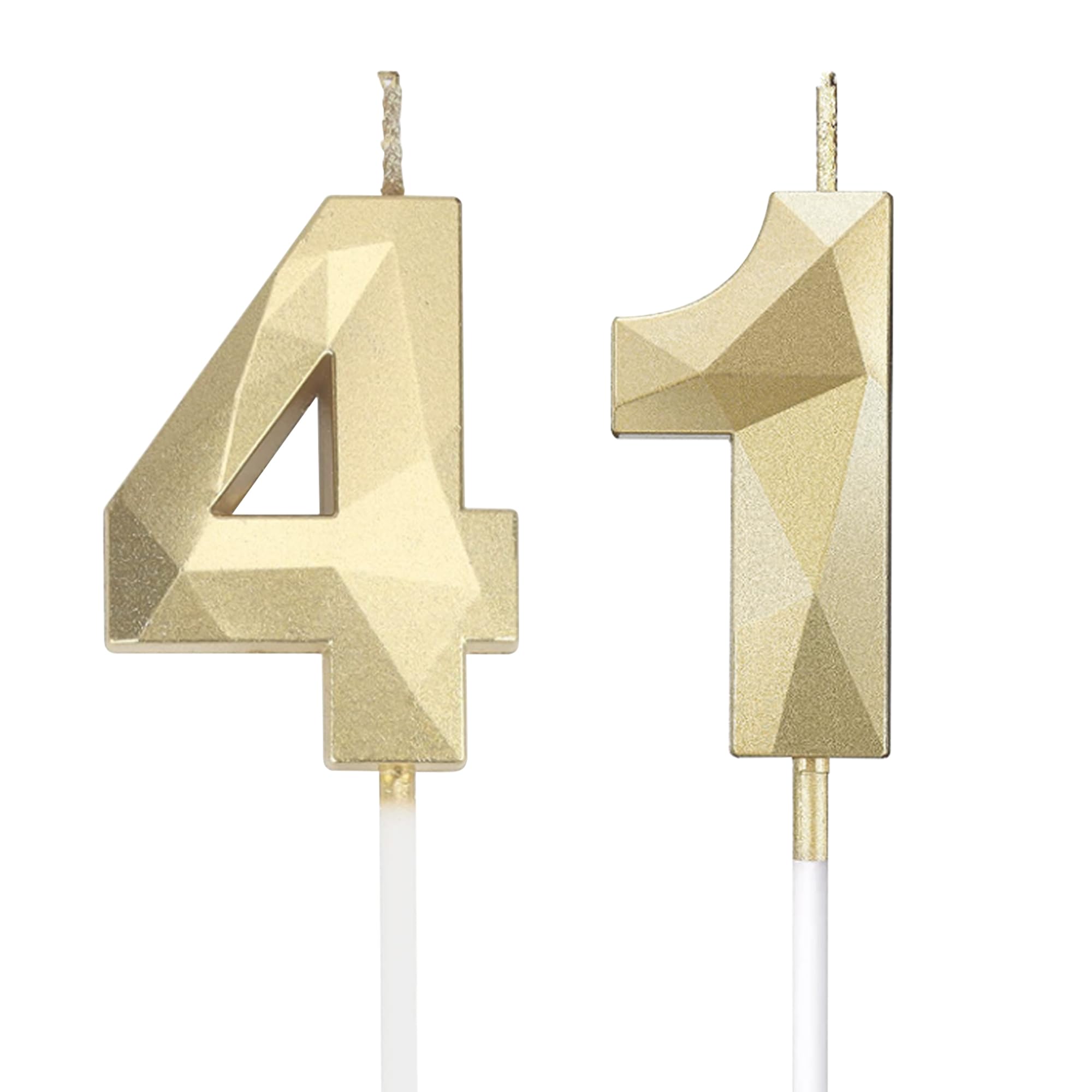 DTXLX Gold Number 41 Birthday Candles Cake Decoration
