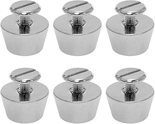 Dsjnf 1/2 Inch Purse Handbag Toe Nail Magnetic Feet for Purse Bottom Purse Feet Hardware Metal Conical Nail Rivet Leather Crafts DIY (6 Nail Heads + 6 Screws) Silver 6PCS
