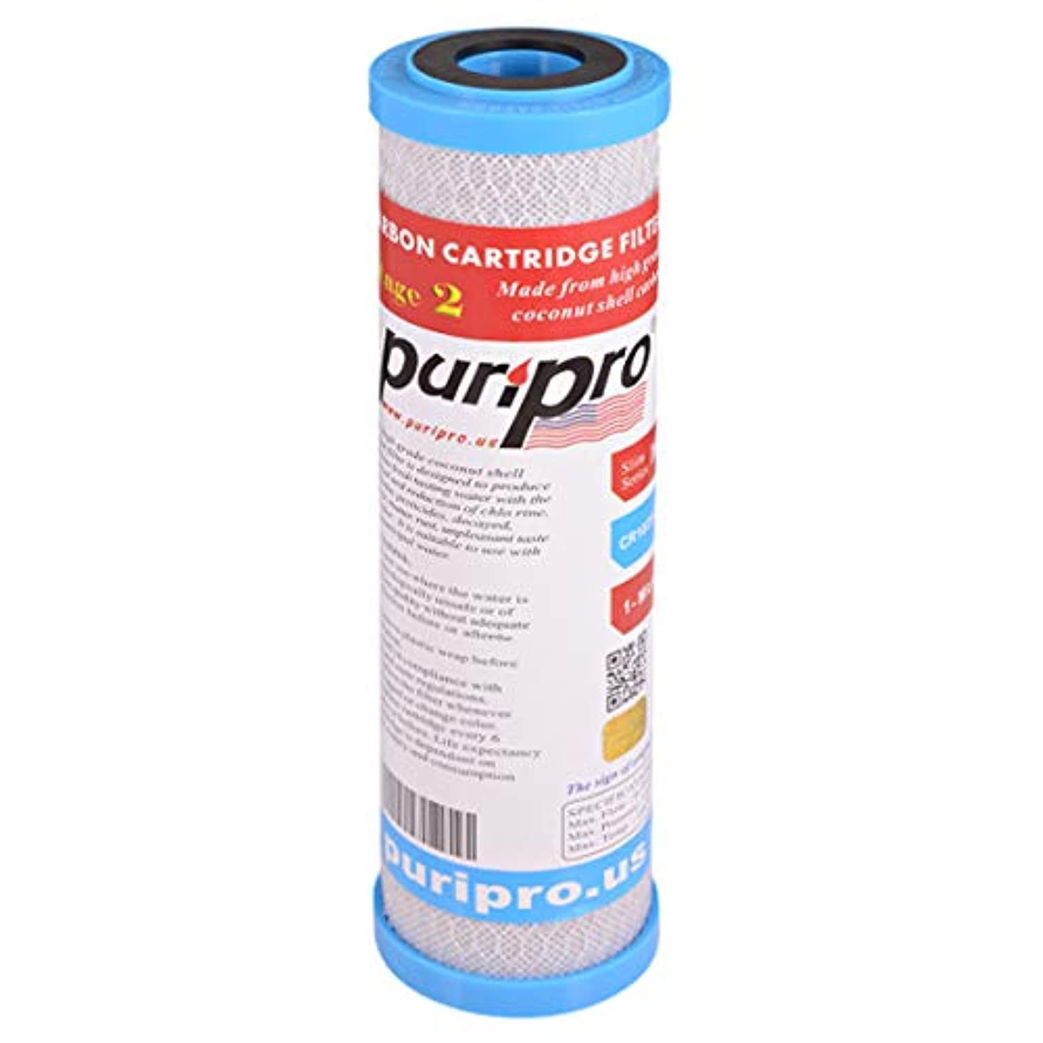 Puri ProCTO Carbon Block Filter For Reverse Osmosis Under Sink OR Counter Top Filter 10" x 2.5"