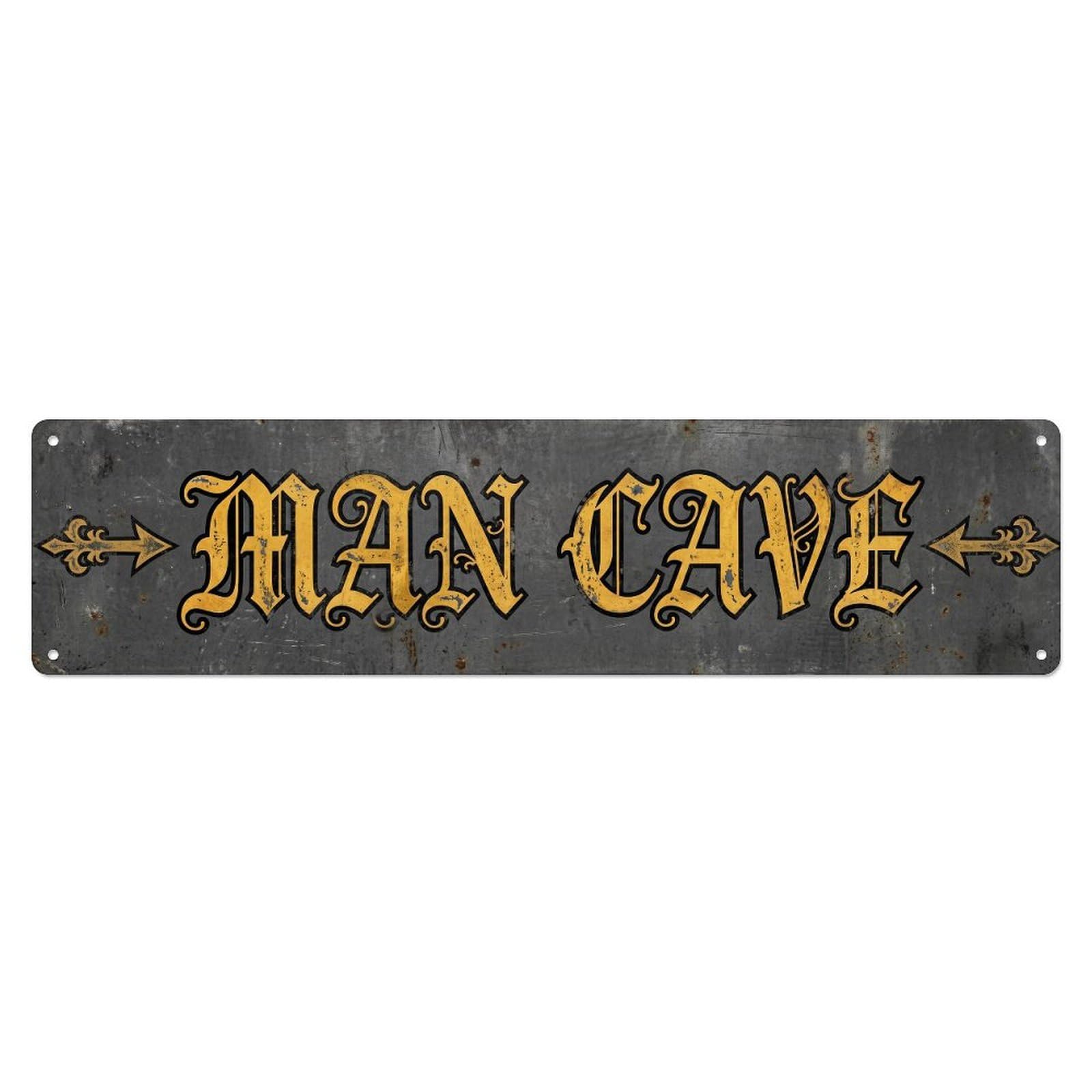 Gtthok Vintage Style Vintage Man Cave Perfect Hideaway Retro Slogans Metal Tin Sign Plaque Wall Decor For Cafe, Club, Garden Metal Poster 4X16inch