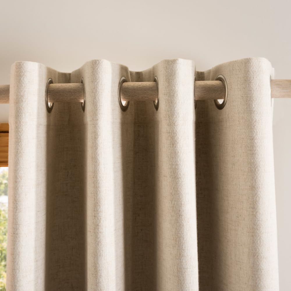 SAFAVIEH WDT1011A-5296 Nealonia Window Panel Home Collection Nealonia 52X96 Window Treatment, Ivory