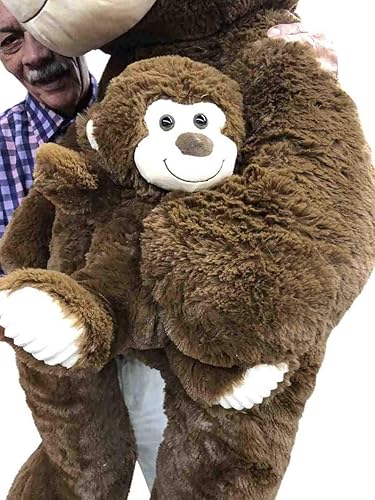 Miniatura 9 de Big Plush Mono de peluche gigante de 4 pies que sostiene al bebé de 48 pulgadas, suave, 48.0 in, enorme animal de peluche