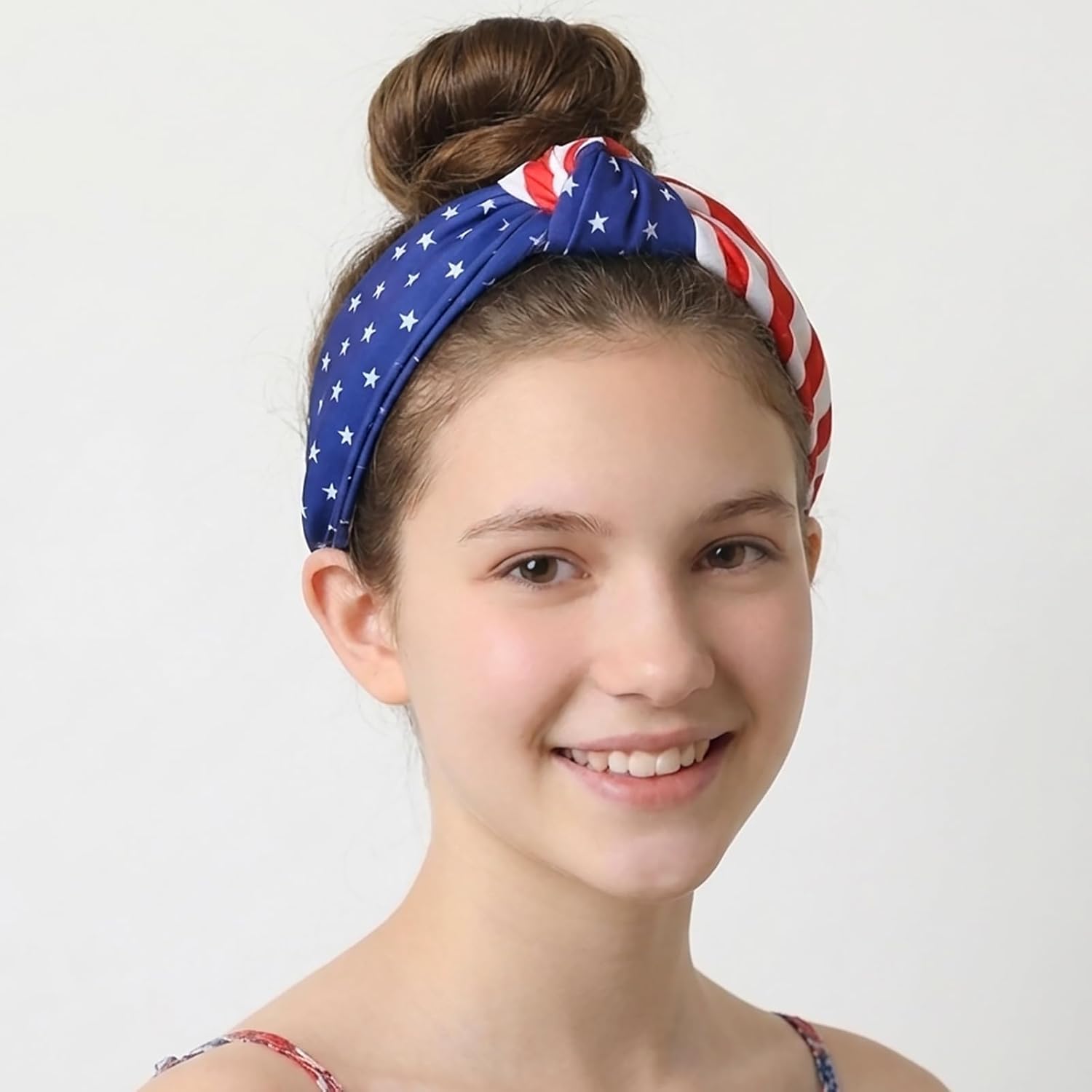 American Flag Headband for Women Girls, 4th of July Accessories, Patriotic Red White and Blue Wide Knotted Headbands, USA Independence Day Memorial Day Hair Accessories for Festive Outfits - Image 9
