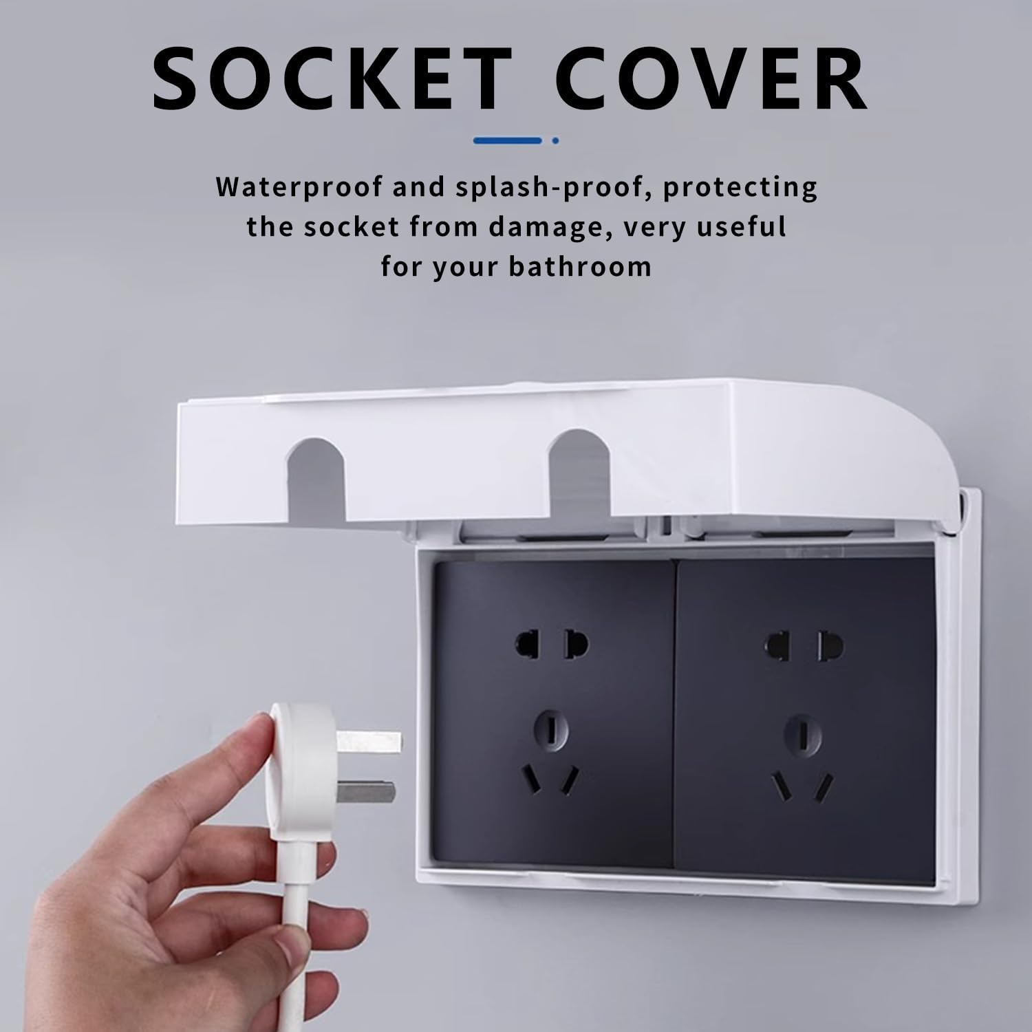 2 Pack UK Plug Socket Covers, Childproof Electrical Outlet Protectors, Waterproof & Dustproof Safety Covers for Home Nursery & Daycare - Image 4