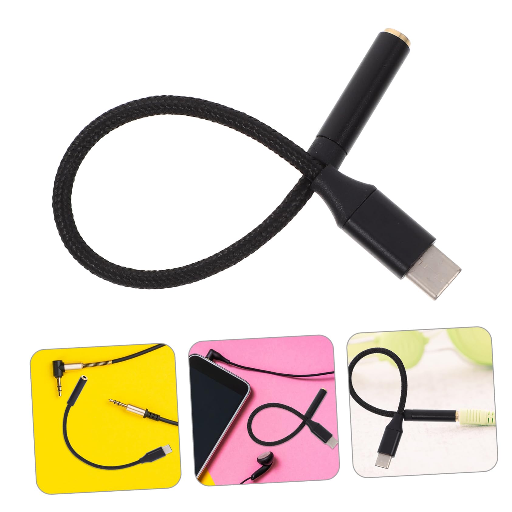Mikikit 5stücke Type-c Kopfhörer Adapter Kabel Für Audio Langlebig Und Praktisch Kompatibel Mit Smartphones Und Tablets Für Musikgenuss Und Einfache Nutzung
