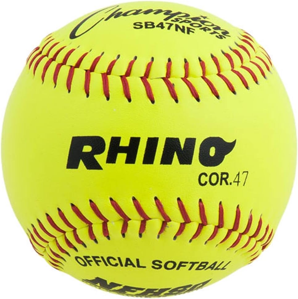 Champion Sports Softballs – Leather & Synthetic Options for Practice or Games, Multiple Sizes