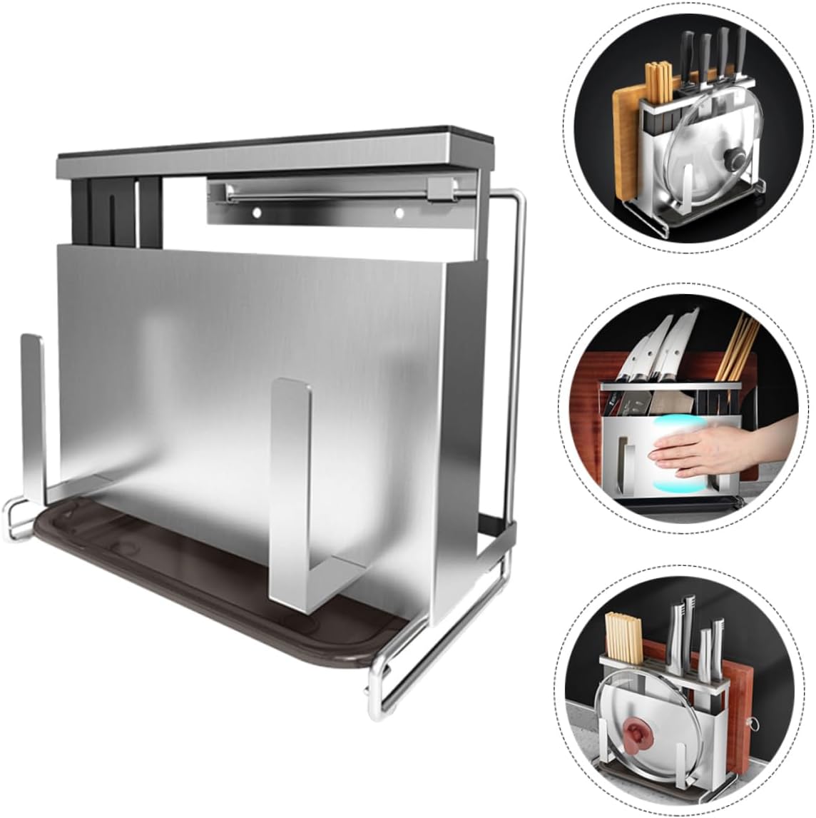 BESTOYARD Stainless Steel Knife Holder Chopstick Cage Kitchen Organizer Silverware Holder