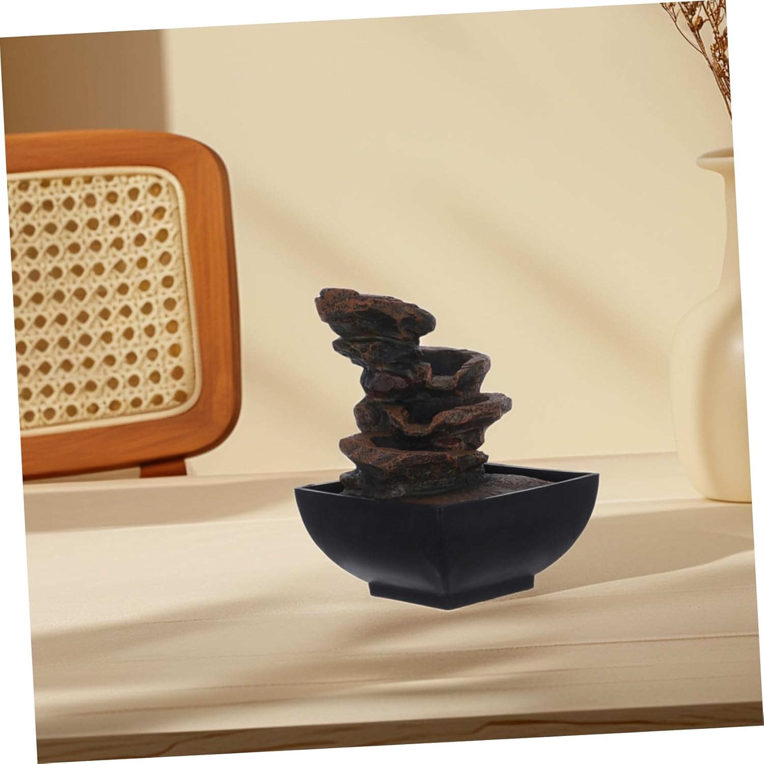 110v Tabletop Fountain Sound Desk Waterfall Zen Decor for Home Relaxing Office Feature Decorative Fountain