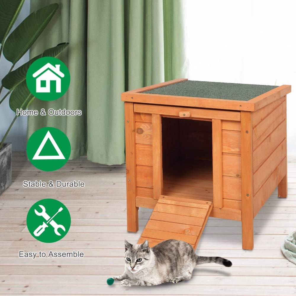 Chicken Coop,20" Wooden Waterproof Rabbit Hutch Pet Bunny Small Animal House Habitat Natural for Indoor Outdoor,Easy Cleaning,Poultry Cage