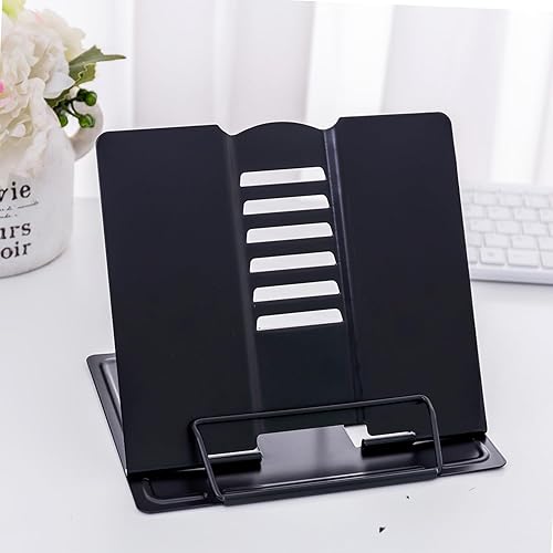 Soporte de libro para leer manos libres, soporte de metal para libros de lectura, soporte ajustable para libros de cocina, soporte para libros de