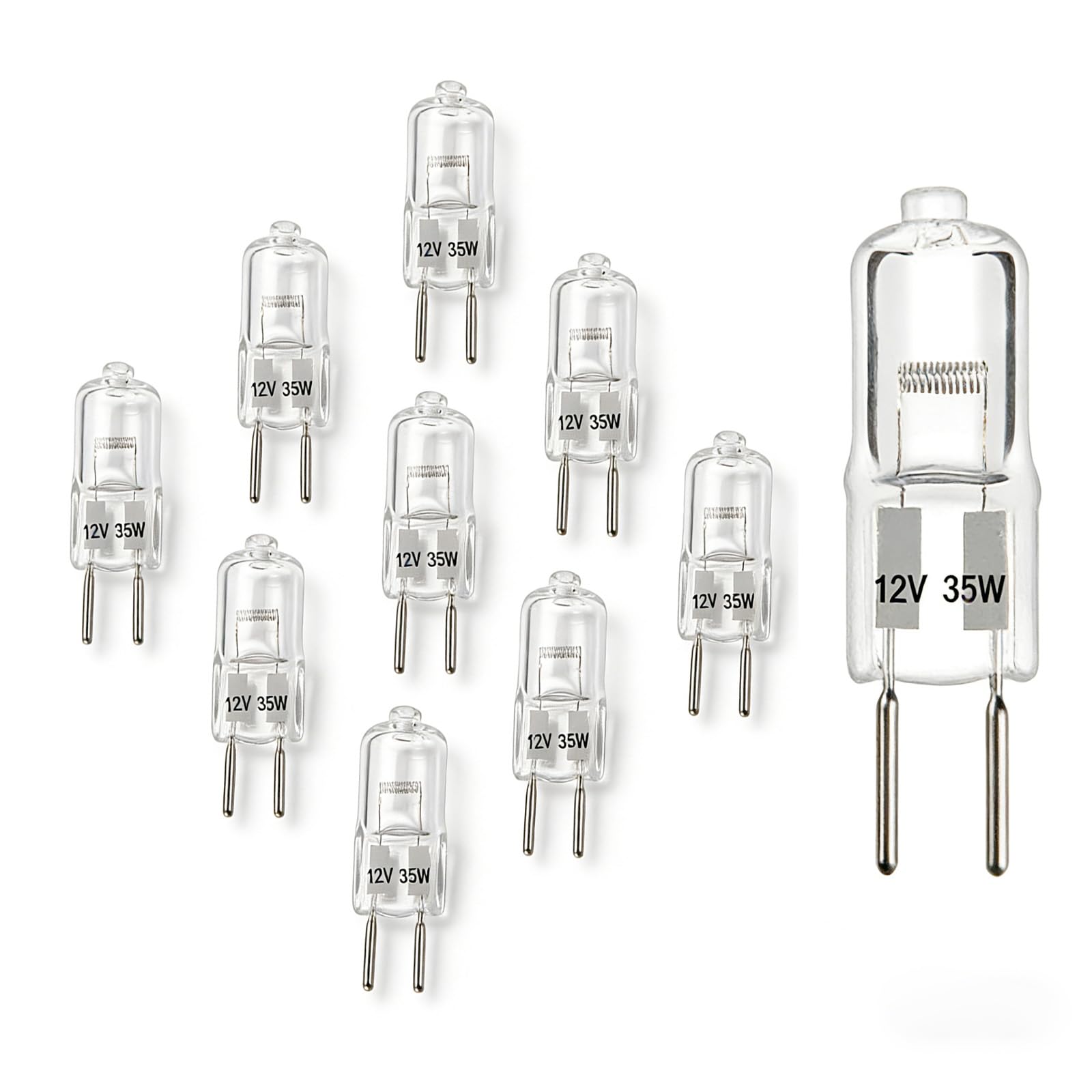 10 lampadine alogene G4 a capsula 12 V 35 W alogeno vetro chiaro luce calda 2800 K non led non collegate per cappa aspirante cucina soggiorno illuminazione interna