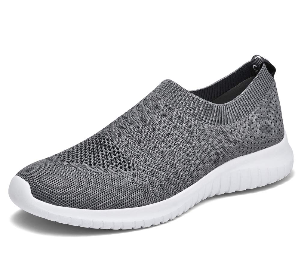 TIOSEBON Herren Leichte rutschfeste Straßenschuhe Leichte Atmungsaktive Laufschuhe Slip On Trainingsschuhe Freizeit Sportschuhe Gestrickte Mesh Tennisschuhe