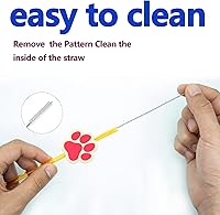 Vista 7 de 24 piezas de suministros para fiesta de cumpleaños de perros, pajitas de bebida con patrón de patas, adecuadas para fiestas temáticas de perros