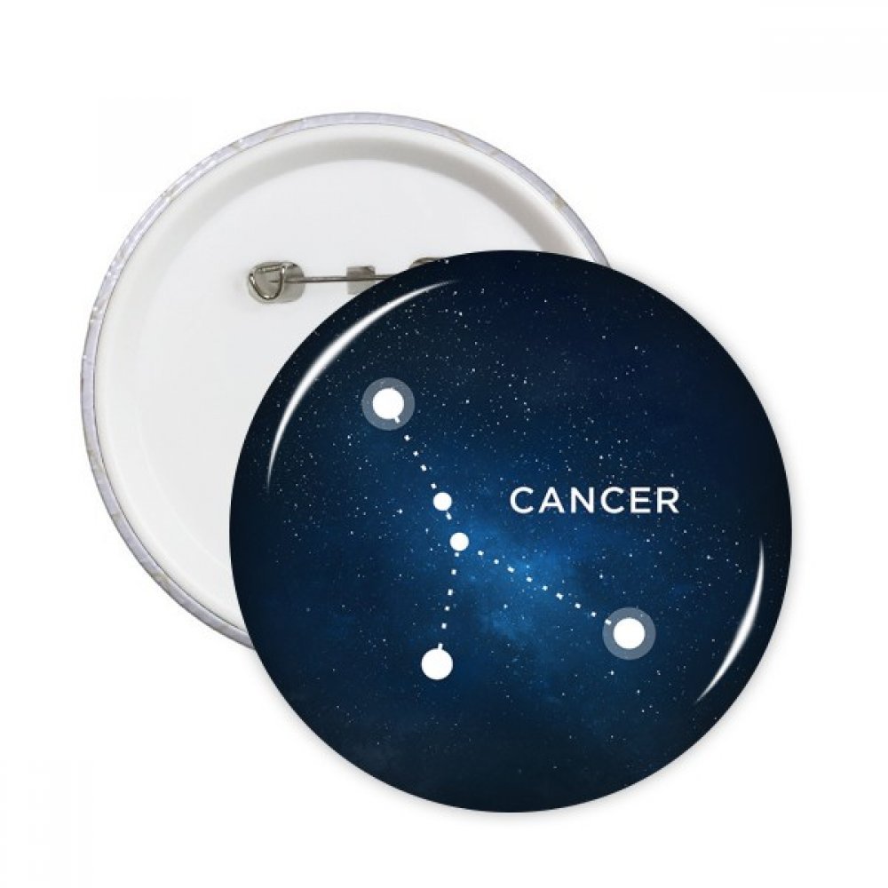 Bouton rond Cancer constellation avec épingle solide décoration vêtements