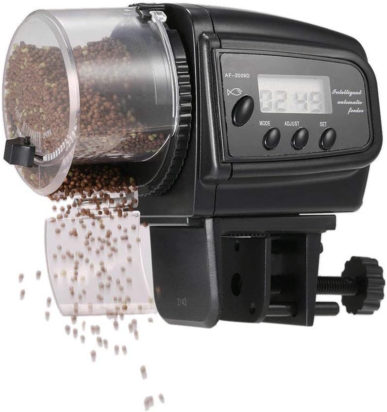 Expresstech@ Automatic Food Dispenser Automatic Digital Pet Feeders Anti Moisture with LCD Display and Swivel Portion Control for Fish Aquarium