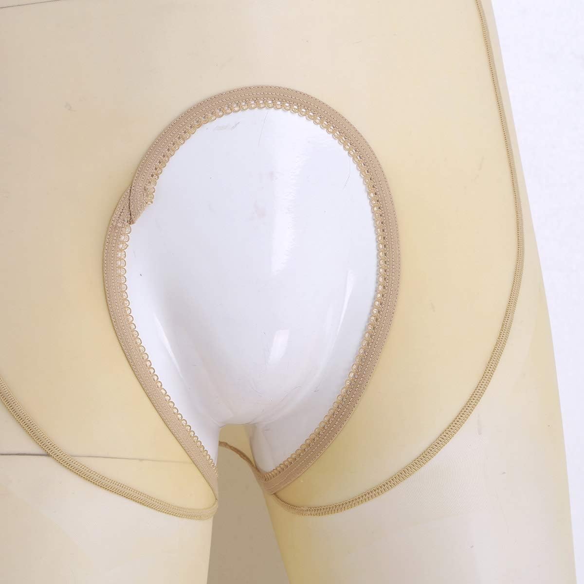 inlzdz Men's Ice Silk Pantyhose Closed Toes Tights Hosiery Lingerie Stretchy Stockings Underwear