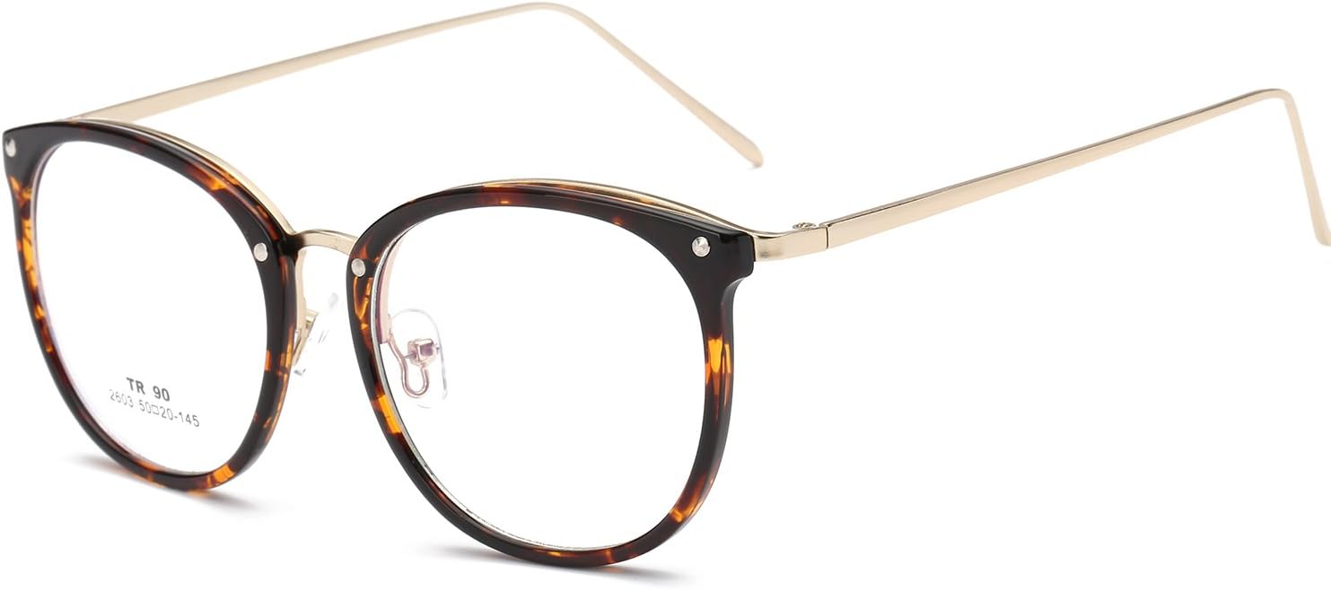 Elegant Plain Mirror Frame Vintage Men Women Glasses Computer Eyeglasses Frame Anti-Fatigue Goggles Clear Lens Eyewear