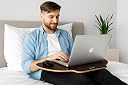 eStand® Lapboard for Laptop & Study | Ergonomic Wooden Lap Desk | Large 30.5 inch Surface | Lightweight & Portable | Work from Bed, Sofa, Chair | Made in India | (Walnut, SPIDER-LB-30X16-WALNUT) gallery image
