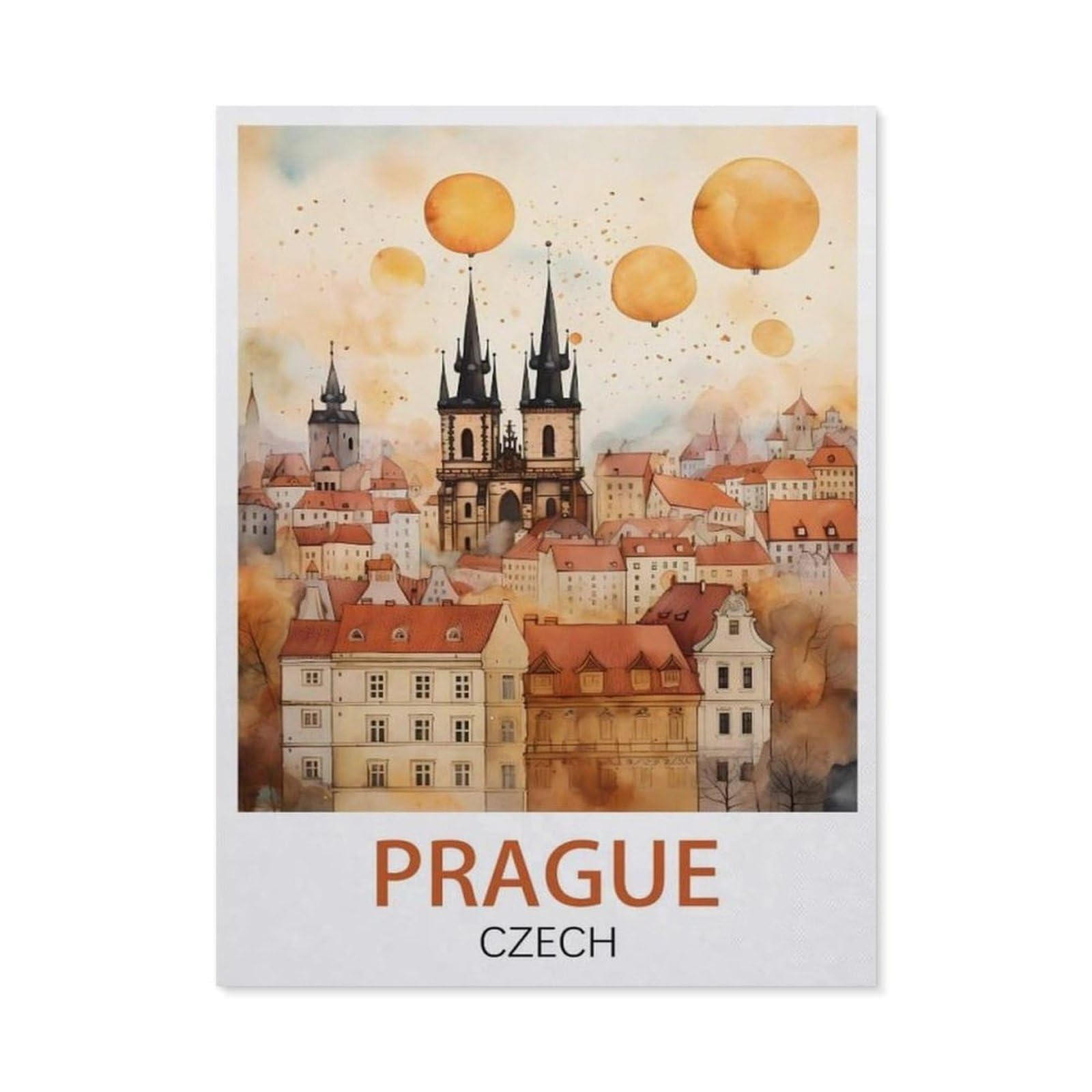 Funny Metal Tin Signs，Prague Czech(15x30cm）