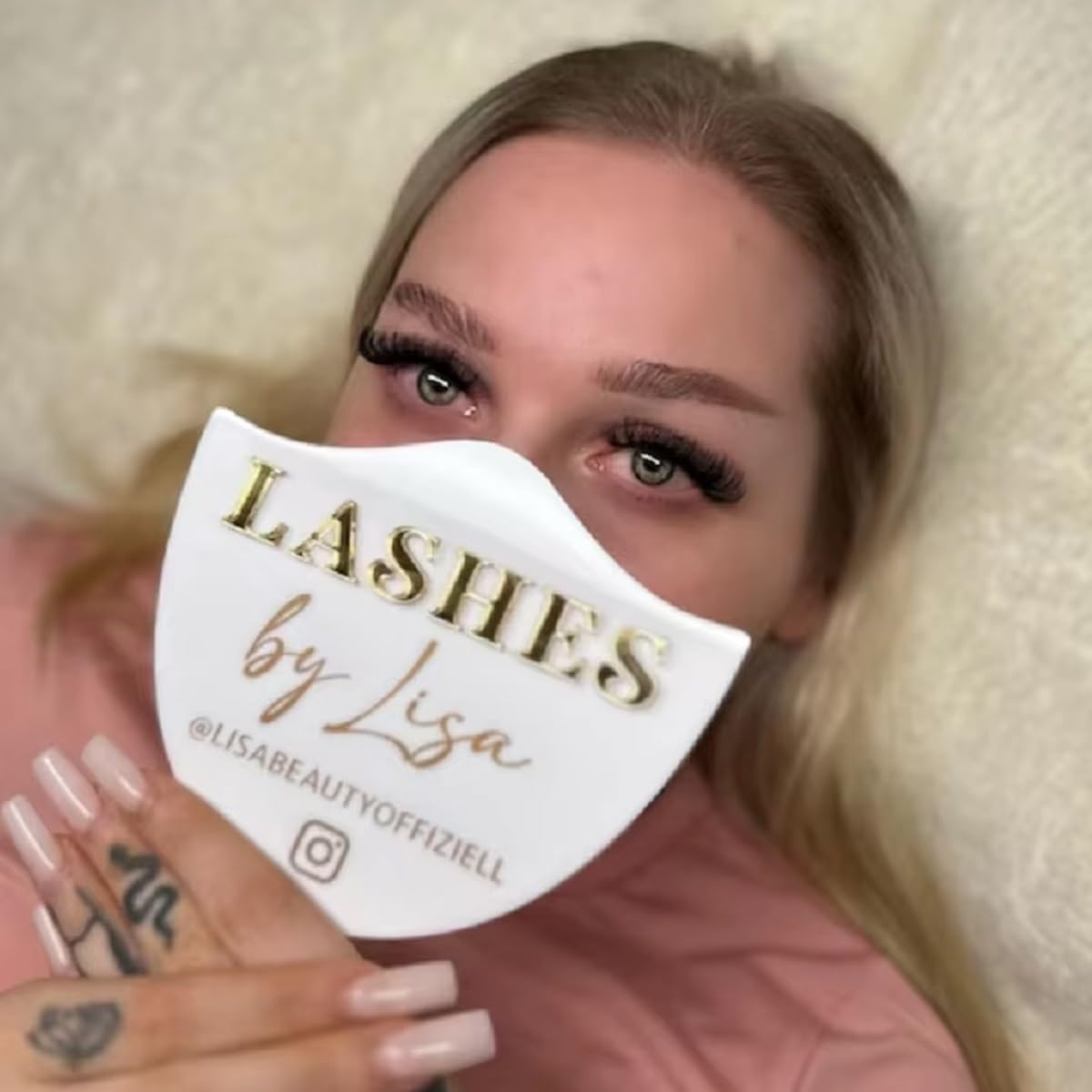 Personalized Lash Prop Mirrors, Custom Lash Photo Props, Personalized Acrylic Lash Mirrors, Technician Handheld Sign (White)