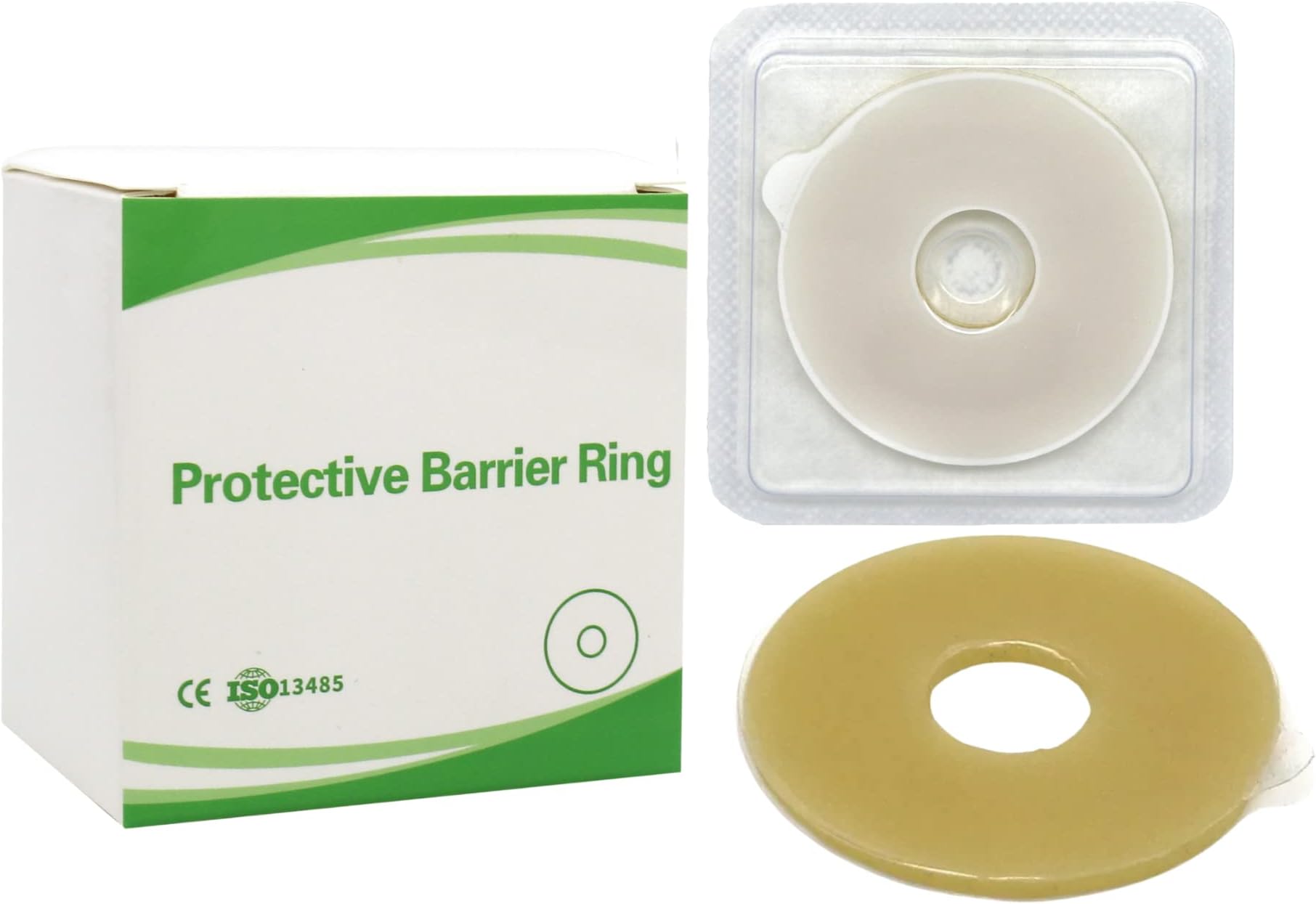 10pcs Elastic Moldable Ostomy Barrier Rings, 2" Diameter 4mm Thick, Non-Leaking Sting-Free Hydrocolloid Seal Extender Ring for Colostomy Bags