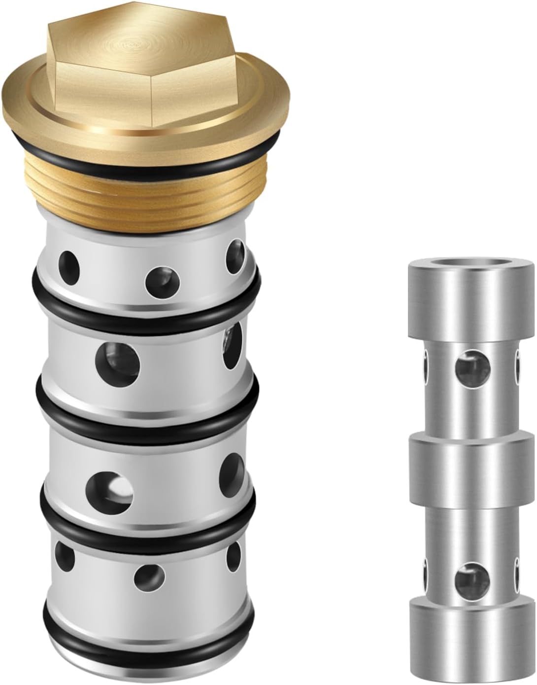 DA507041 Plumbing Pressure Balance Spool for Danze One-Handle Tub and Shower Valve, Pressure Balance Spool Hexagonal Head Design at the Top, Brass