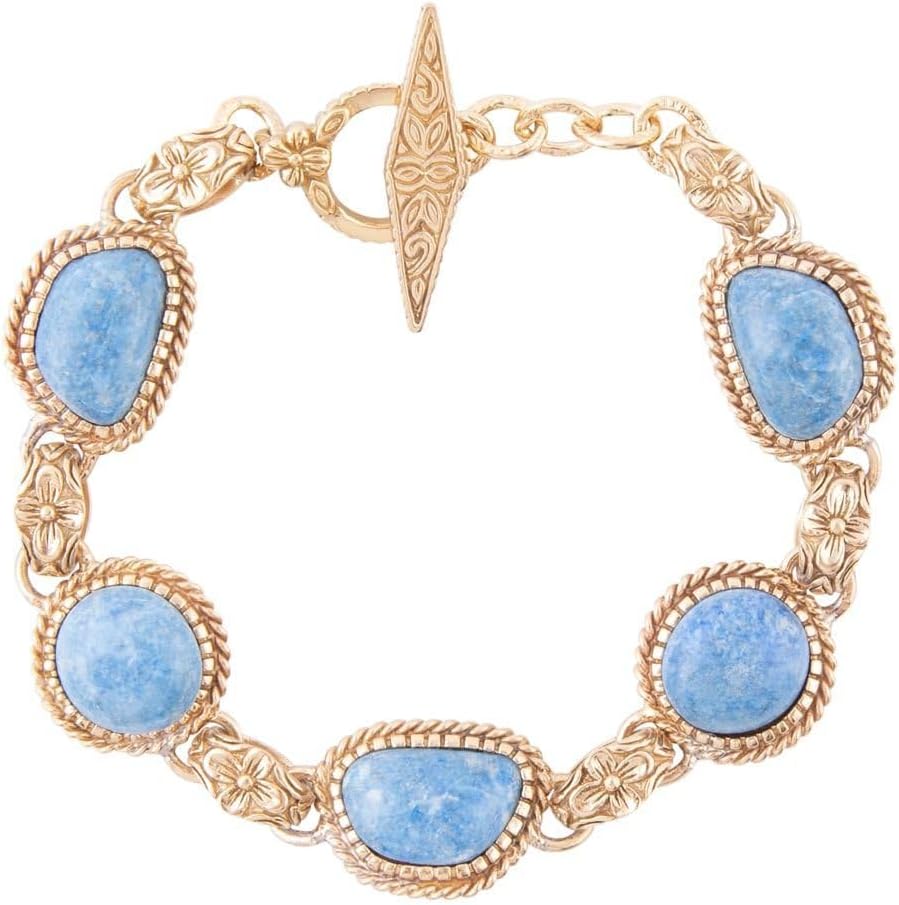 Barse Jewelry Roped Denim Blue Lapis Golden Link Bracelet