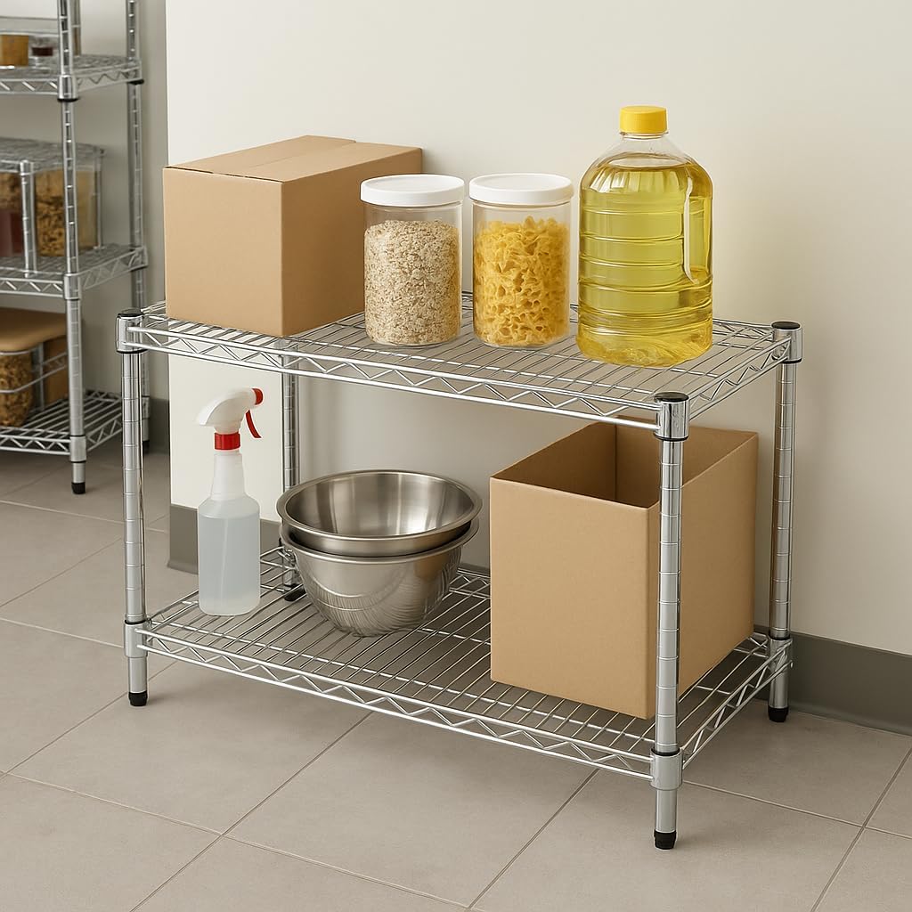 14" Chrome Wire Shelf Posts, Pack of 4, Heavy Duty, Modern Style, NSF-Certified, Kitchen Use