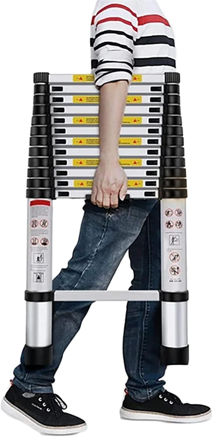 OKUOKA 8m/ 7m/ 6.2m/ 5m/ 4m/ 3.8m/ 2m/ 1m Extension Telescoping Ladder, Aluminum Telescopic Ladders for Home Loft Rooftop RV Attic Outdoor Work, Load 150kg (Size : 1.4m/4.5ft) Interesting