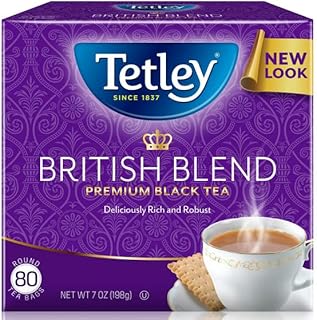 Tetley British Blend Premium Black, 80-Count Tea Bags, 7 Ounce, (Pack of 2)