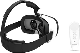 MJ3-08 Virtual Reality Glasses with Controller - IMAX Cinema Experience Wide Angle Viewing Compatible with Android and Other Phones - White