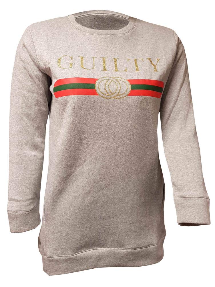 Cima Mode Ladies Plus Size Guilty Sweatshirt Oversized Jumper Sweater 16-28