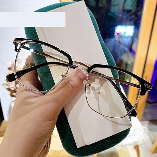 Fuqinqingoz Women's Silver Anti Glare Reading Glasses Unbreakable Computer Readers Anti Blue Light Flat Light Mirror Eyewear For Men (Color : Size : +0.00)