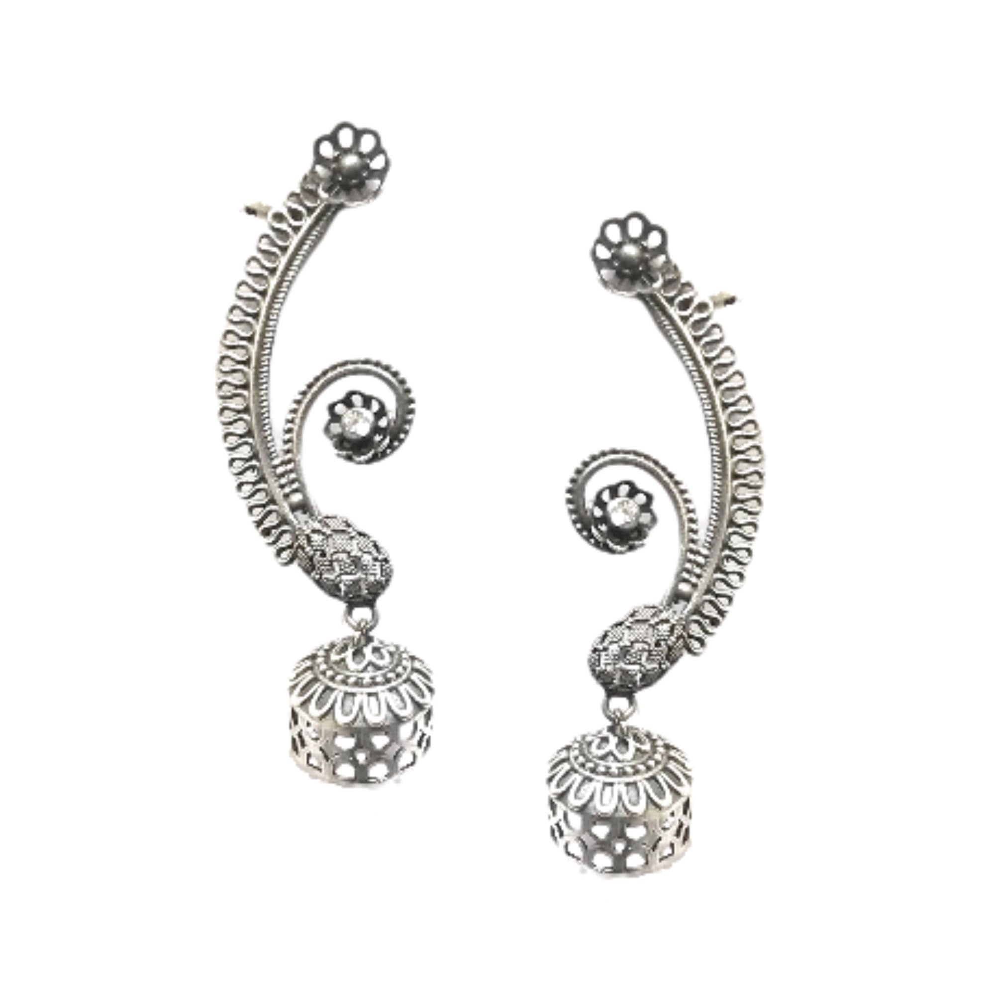 Dulcett India Ear cuffs Earrings for women & Girls | Silver Replica Jhumki Earcuffs Earrings For Women & Girls | Oxidised Silver Earrings With Earrcuffs For Women and Girls | Handmade Earcuffs For Her (B0CL2MBJM9) Amazon Price History, Amazon Price Tracker