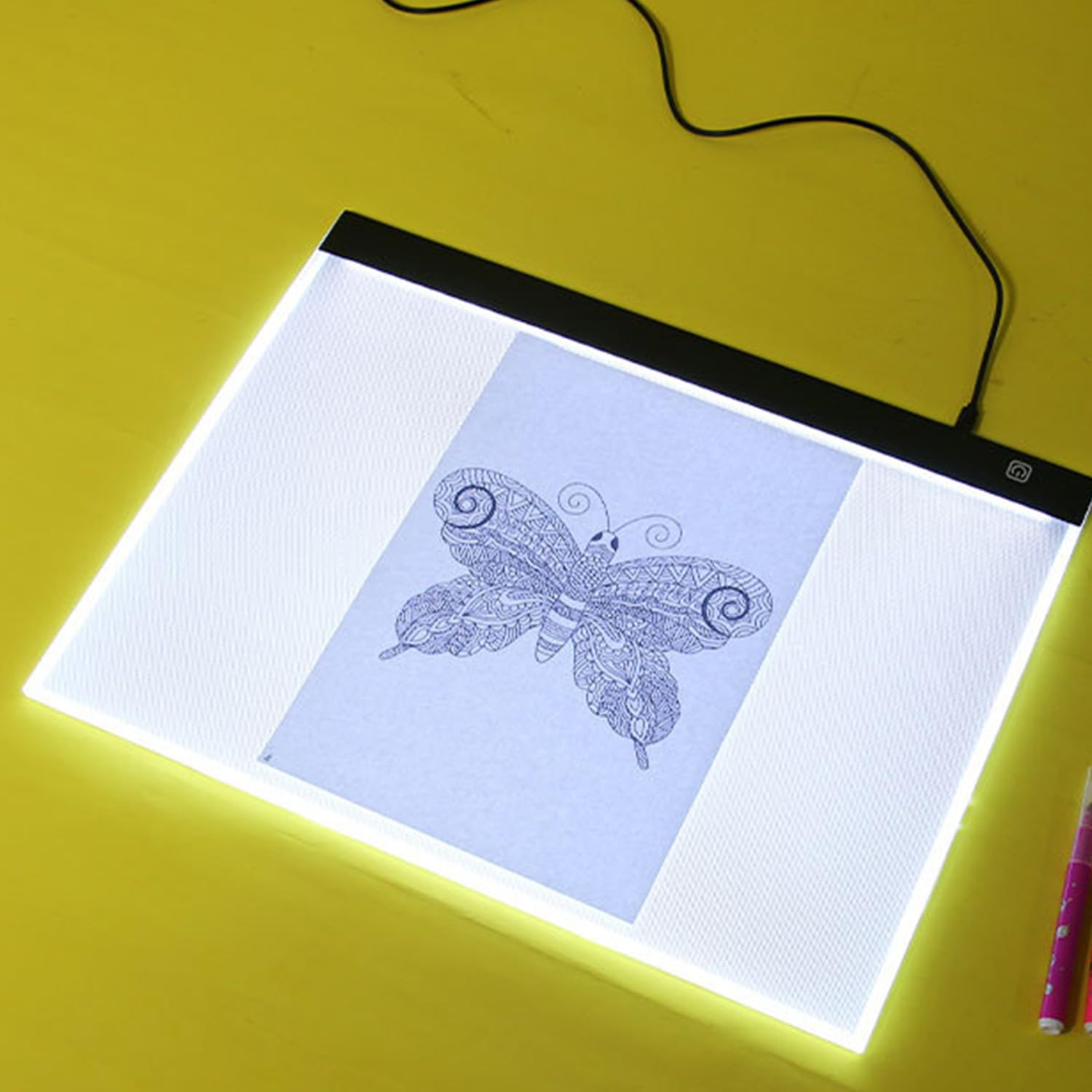 Tavoletta Luminosa,Scatola Luminosa LED,Animazione Tracer Light Box Disegno Copier scrivania Eye Protection Design A4 Tocco Registrabile di leggerezza Intelligente per Artista(Normale) nero