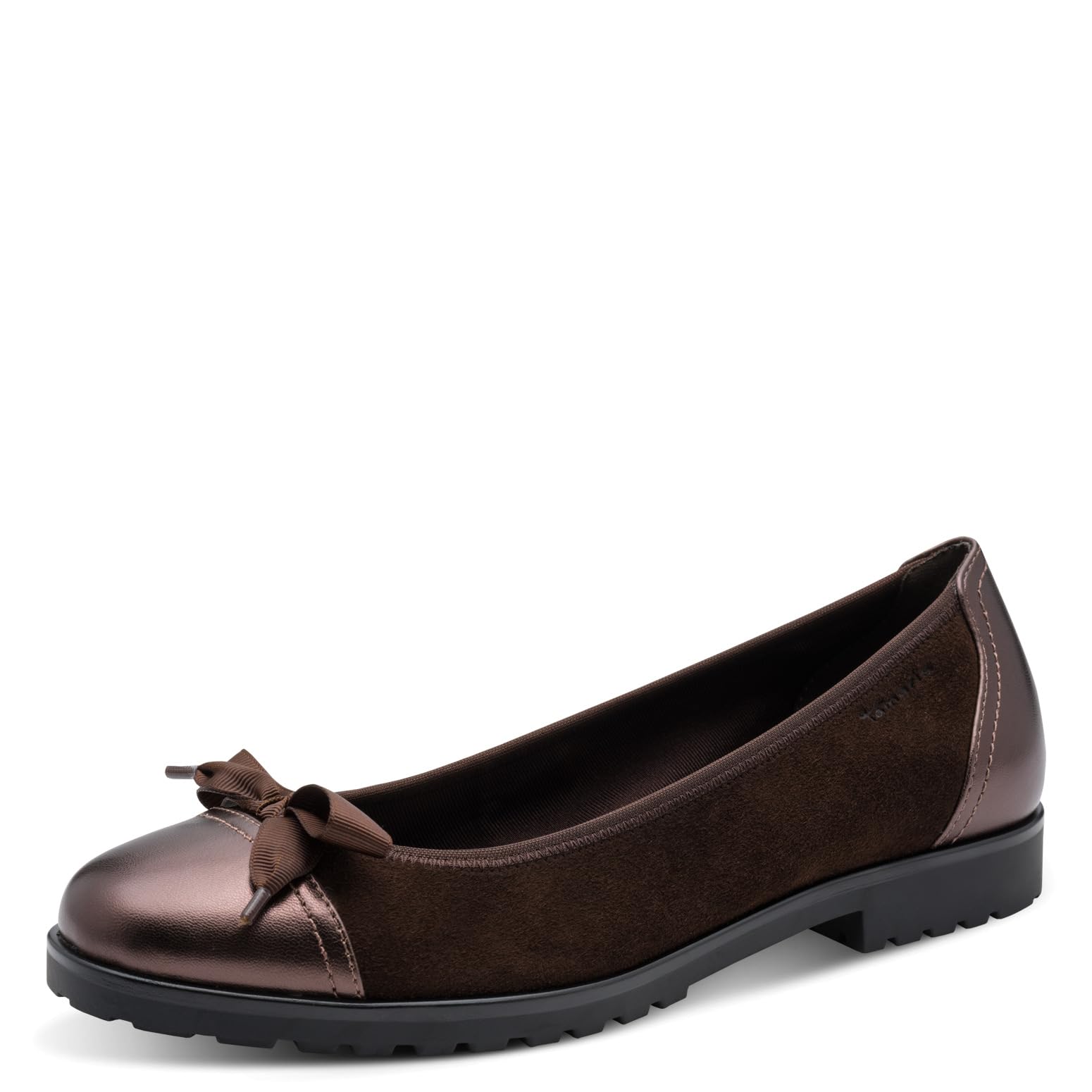 Tamaris Women's Flat Ballerina, Brown (Mocha Suede), 38