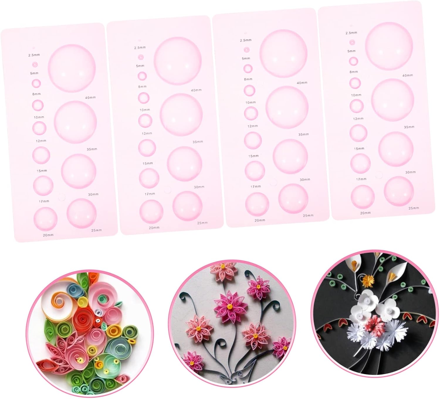 VILLFUL 4pcs Paper Quilling Mould Durable Craft Tool for DIY Quilling Projects Half Ball for Various Craft Lovers