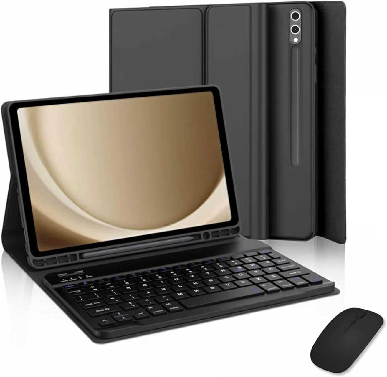 Case Keyboard for Samsung Galaxy Tab S10+ Plus/S9+ Plus/S9 FE+ Plus/S8+ Plus/S7+ Plus/S7 FE 12.4" with Detachable Wireless Keyboard, S Pen Holder with Mouse (Black)