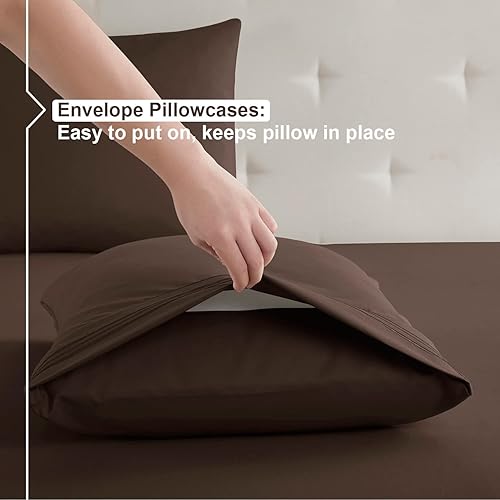 Miniatura 7 de Nestl Juego de sábanas tamaño individual XL, sábanas de 3 piezas para cama individual XL, ropa de cama extra suave de doble cepillado para cama