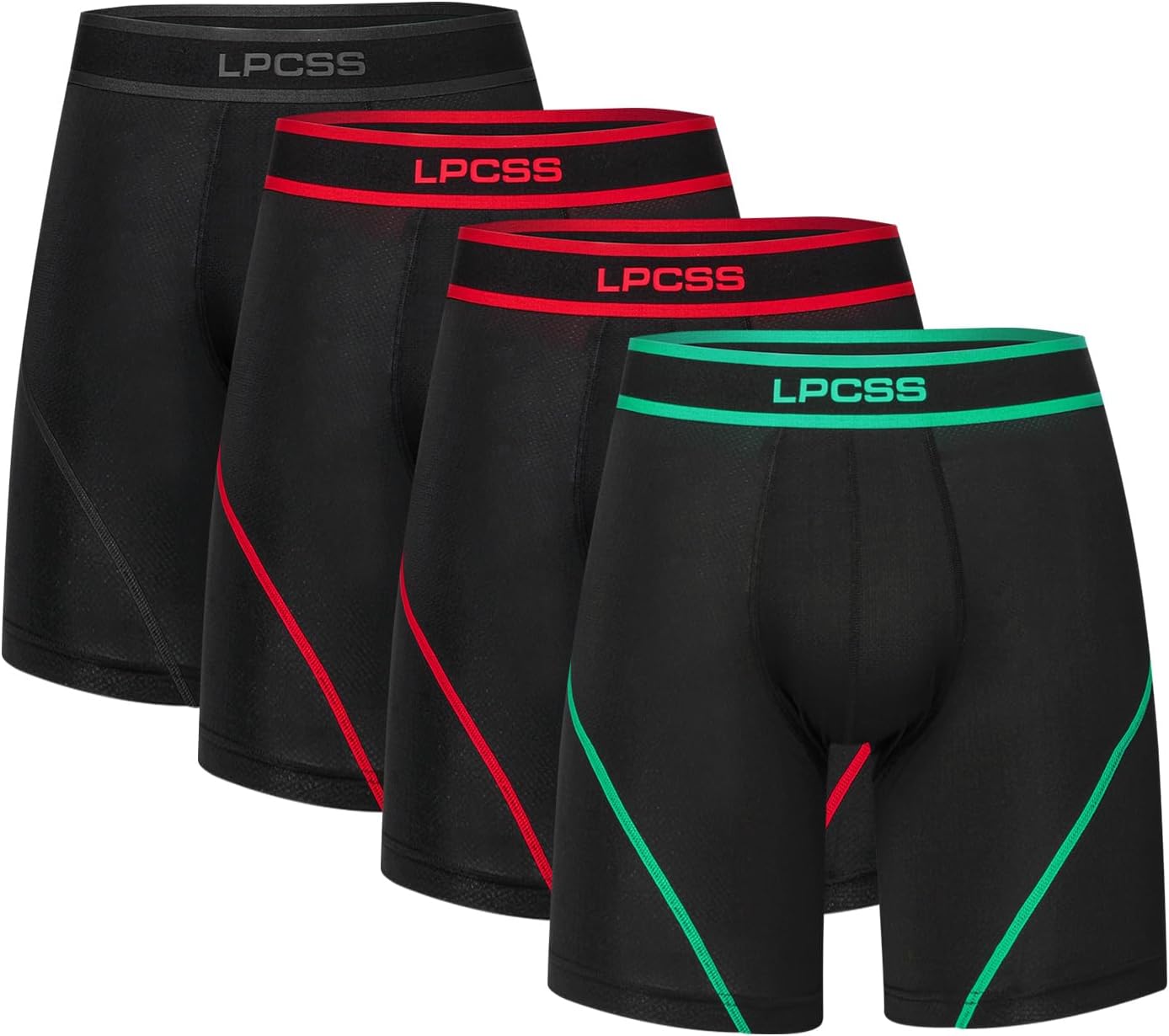 Men's Long Boxer Briefs - Athletic Running Underwear, Moisture-Wicking, Anti-Chafing, Quick-Dry M912