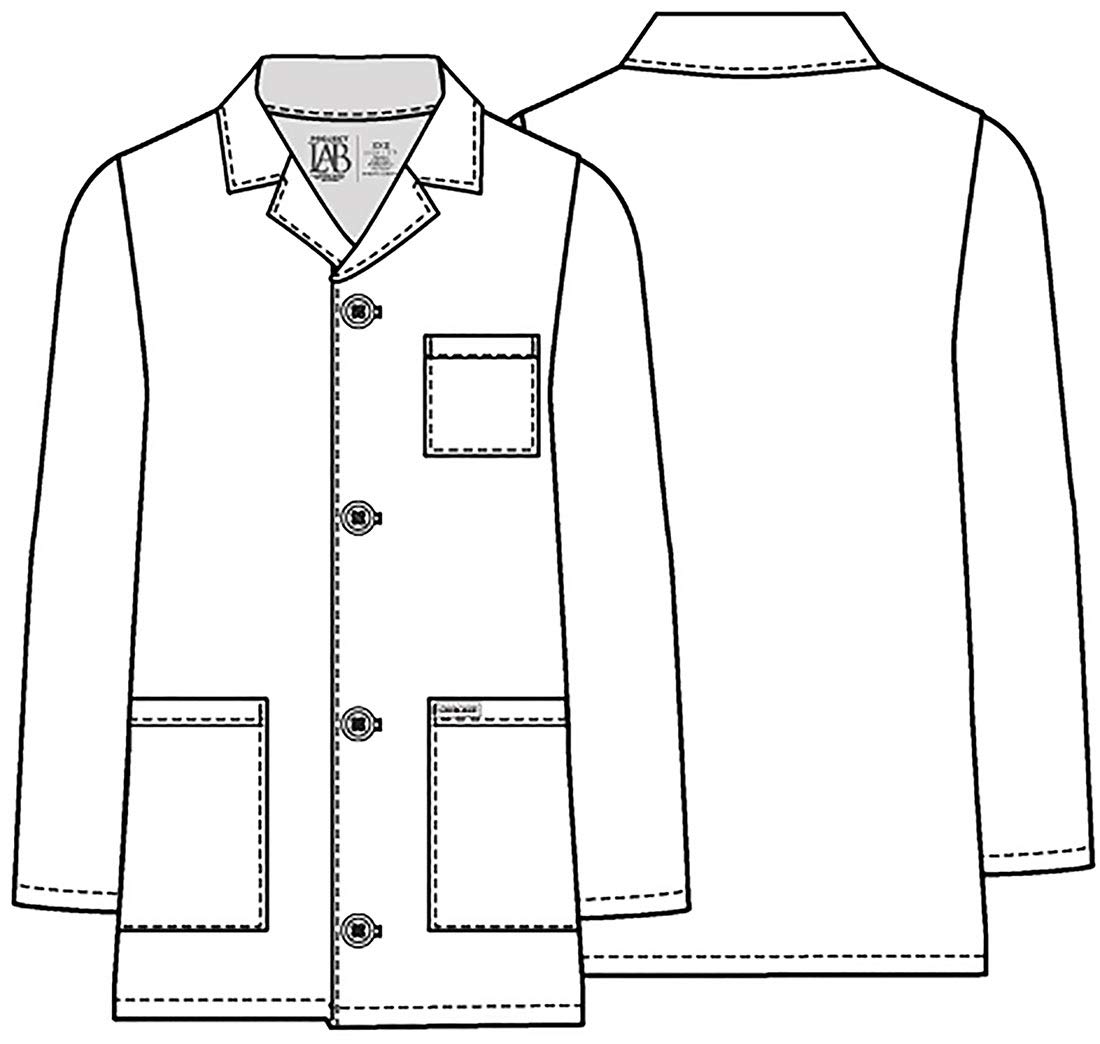 CHEROKEE Scrubs Lab Coat Kids CK430, M, White