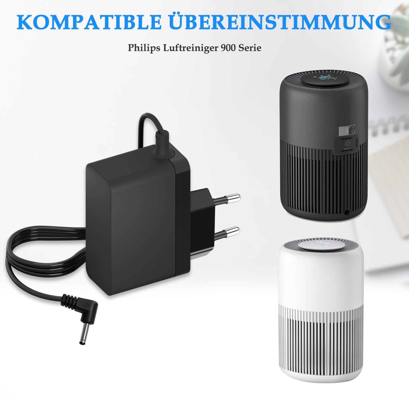 Ladegerät Kompatibel mit Philips Luftreiniger 900 Serie 24V Netzteil für Ihren Luftreiniger Ladekabel 1,8 Meter