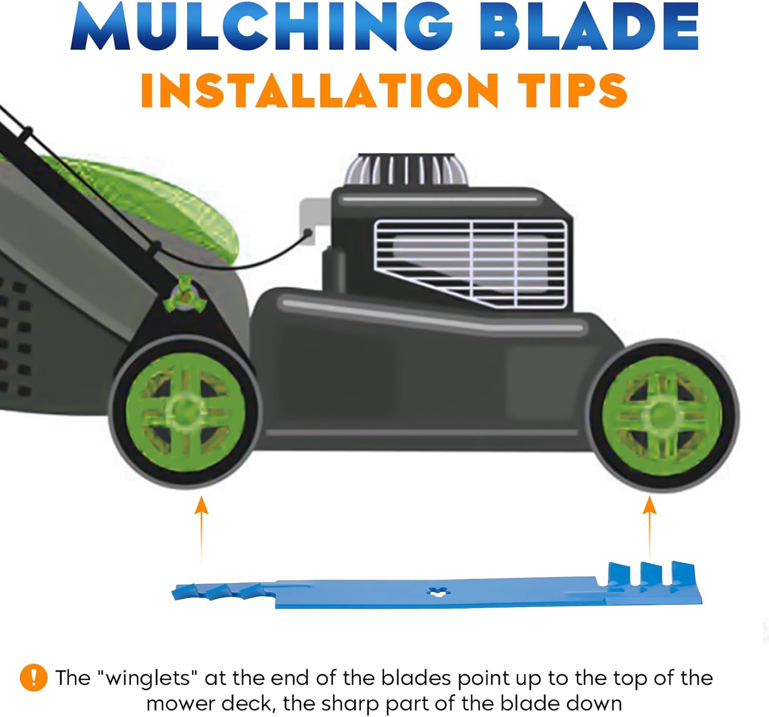 Aeagle 138971 Mulching Toothed Blades for Craftsman LT1000 LT2000 T110 YT3000 Husqvarna YTH22V42 YTH18542 YTA18542 YTH1542XP 42" Deck Riding Lawn Mower Tractor 532138971, 5 Point Star, 2 Pack Blue