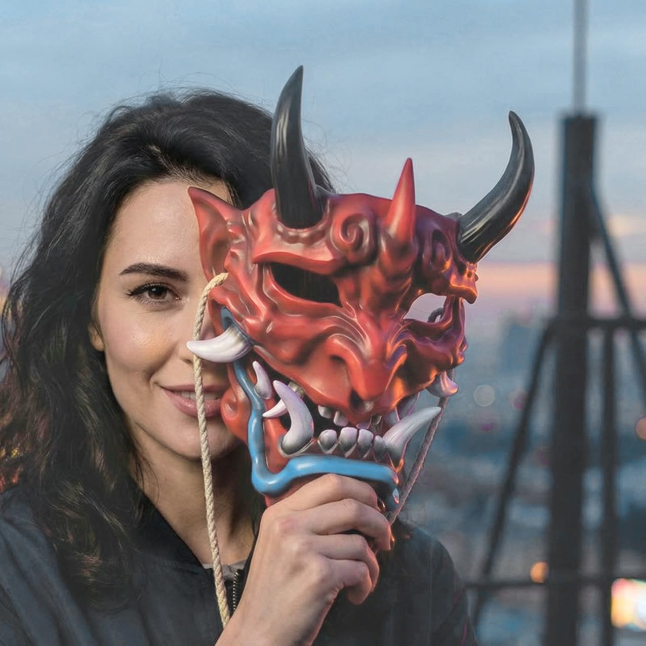 ibasenice 1pezzi Maschera Da Diavolo Per Halloween Articoli Per Feste Maschera Da Cosplay in Plastica Resistente Adatta Tutti Per Decorazioni Murali Feste Horror e Carnevale