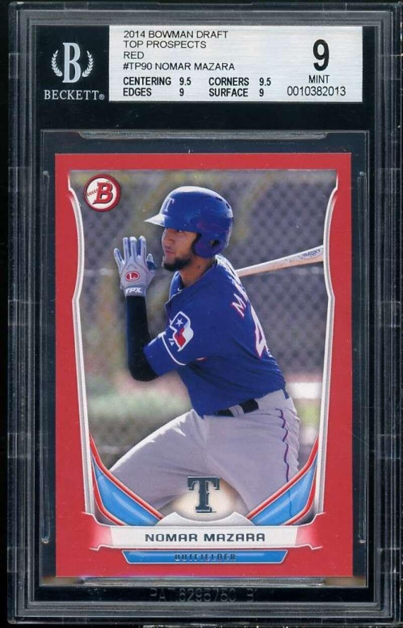 Nomar Mazara Rookie Card 2014 Bowman Draft Top Prospects (1/5) #TP90 BGS 9 - Baseball Slabbed Rookie Cards