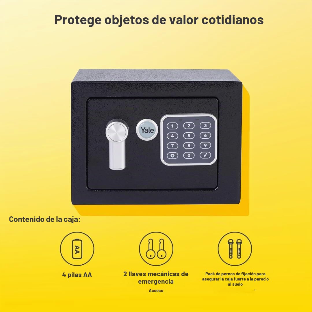 Yale YSV/170/DB2 Caja Fuerte De Seguridad Gama Básica Negro 170 x 230 x 170 mm Pequeña