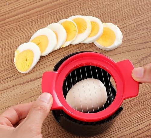 Misn Egg Cutter For Eggs Strawberry Or Soft Fruits And Vegetables, 3 In 1 Stainless Steel 304 Purpose Egg Slicer Pine Flower Cut Half Cut / Petal Cut Thin Kitchen Gadgets Egg Cutter #TOP4