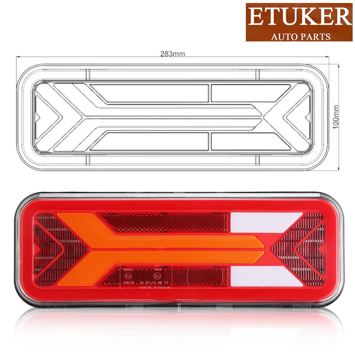 Kit Fanali Posteriori Rimorchio 12V24V LED 2Pcs 6Funzioni Impermeabile Omologati Impermeabile Luci Posteriori con Fendinebbia Luce di Retromarcia per Rimorchio Auto Trattore Camion