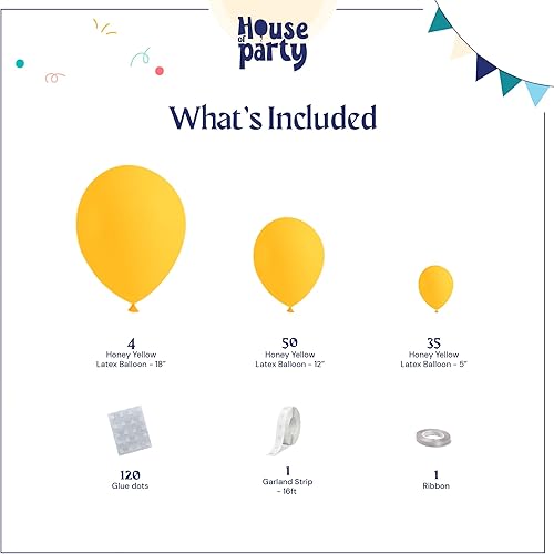 Miniatura 2 de HOUSE OF PARTY Kit de guirnalda de globos, kit de arco de globos amarillos mate Globos de limón de 51218 pulgadas para girasol, minion, tema